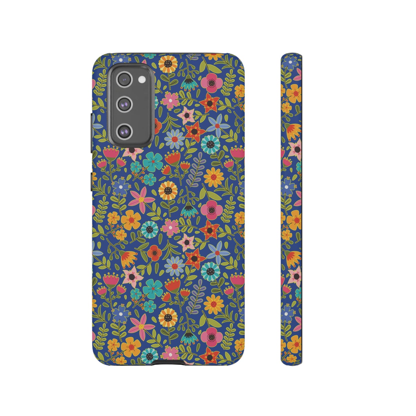 Playful Spring flowers - blue - Tough Cases