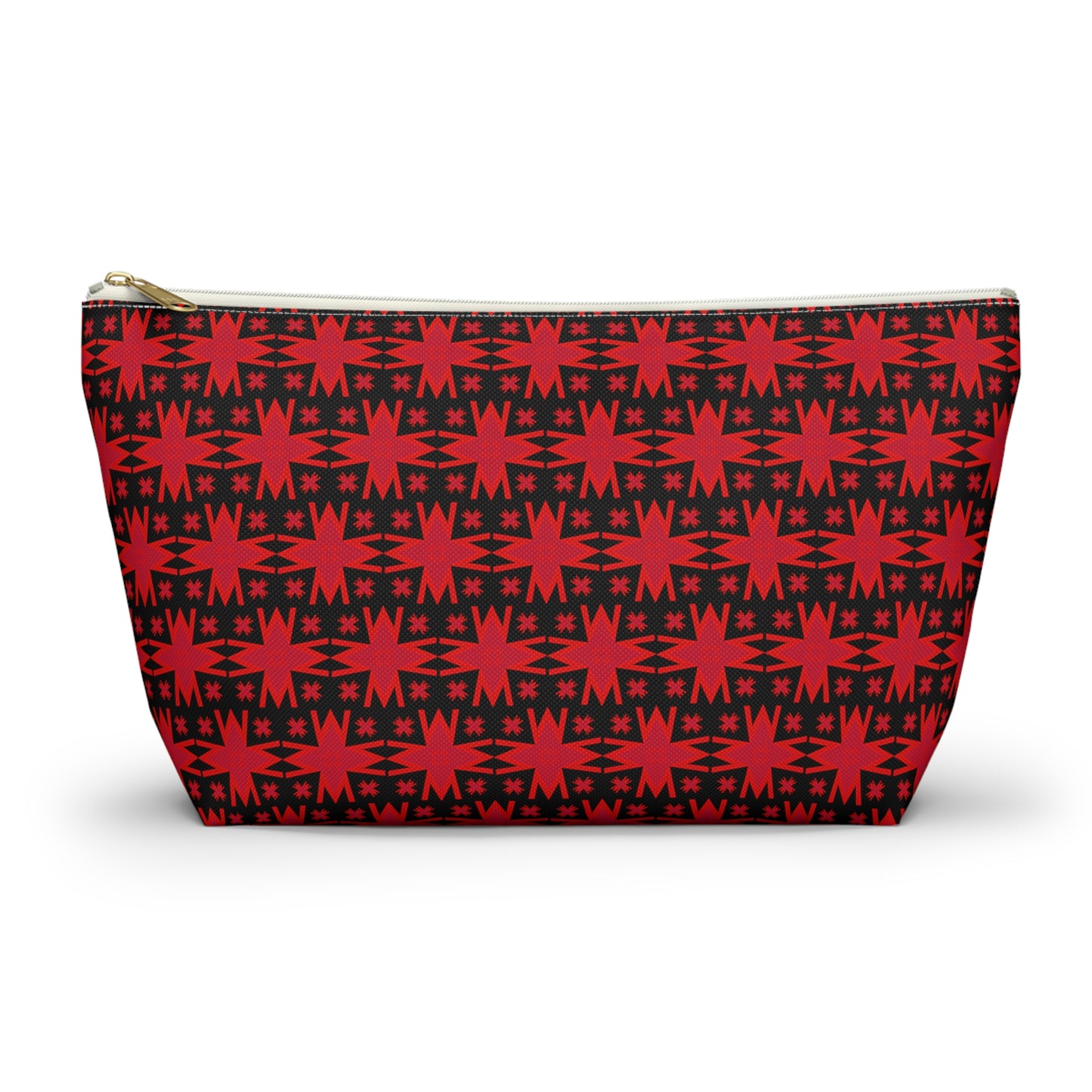 Letter Art - M - Red - Black 000000 - Accessory Pouch w T-bottom