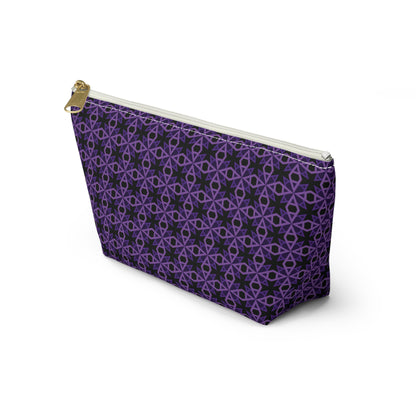 Letter Art - A - Purple - Black 000000 - Accessory Pouch w T-bottom