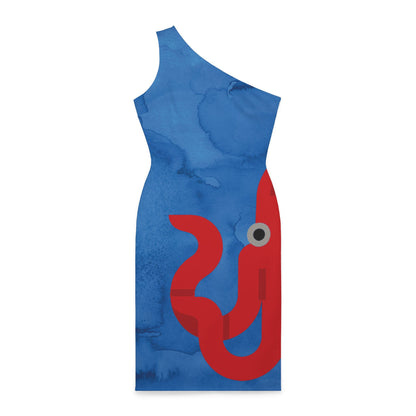 BIG Octopus - Dark Blue Watercolor - Shoulder Dress