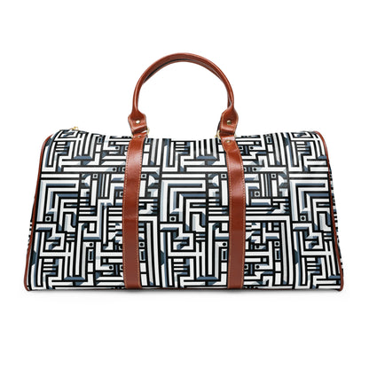 Futuristic pattern - Gray - Waterproof Travel Bag