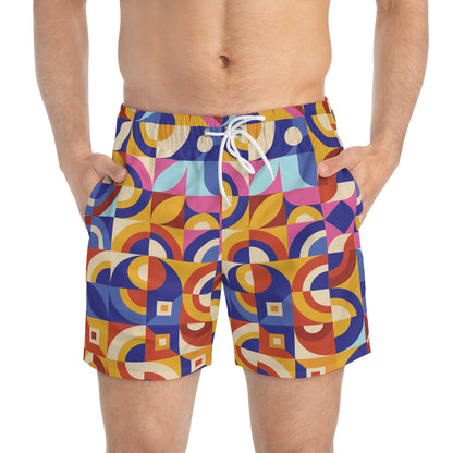 Bold Geometric Pattern - Swim Trunks