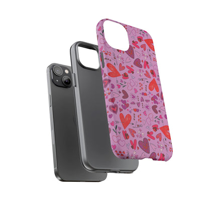 Heart Doodles - Fuschia Pink ff8eff - Tough Cases