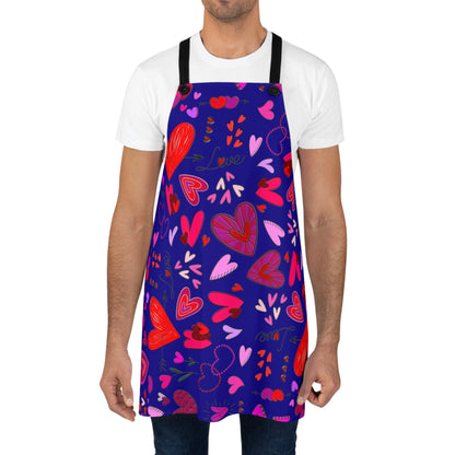 Heart Doodles - Ultramarine 160987 - Apron