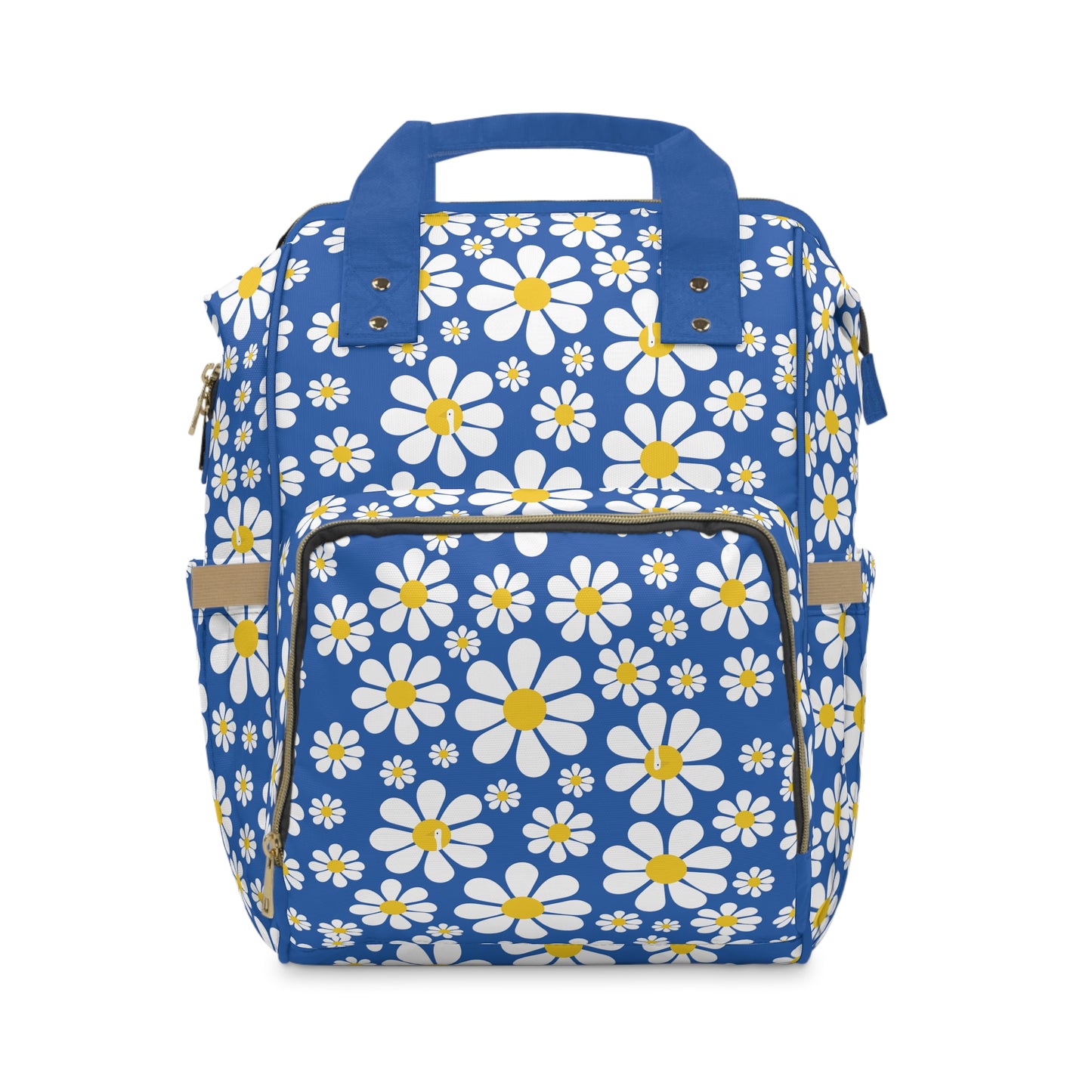 Ducks in Daisies - Denim 0066cc  - Multifunctional Diaper Backpack