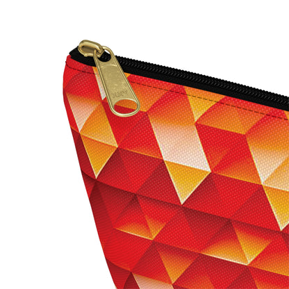 Geometric Flame - Red Triangles - Boston University Red d00000 - Accessory Pouch w T-bottom