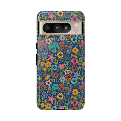 Playful Spring flowers - blue - Tough Cases