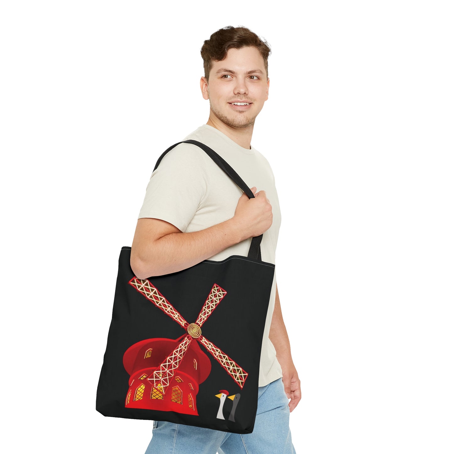 Ducks Visit Moulin Rouge - Black 000000 - Tote Bag