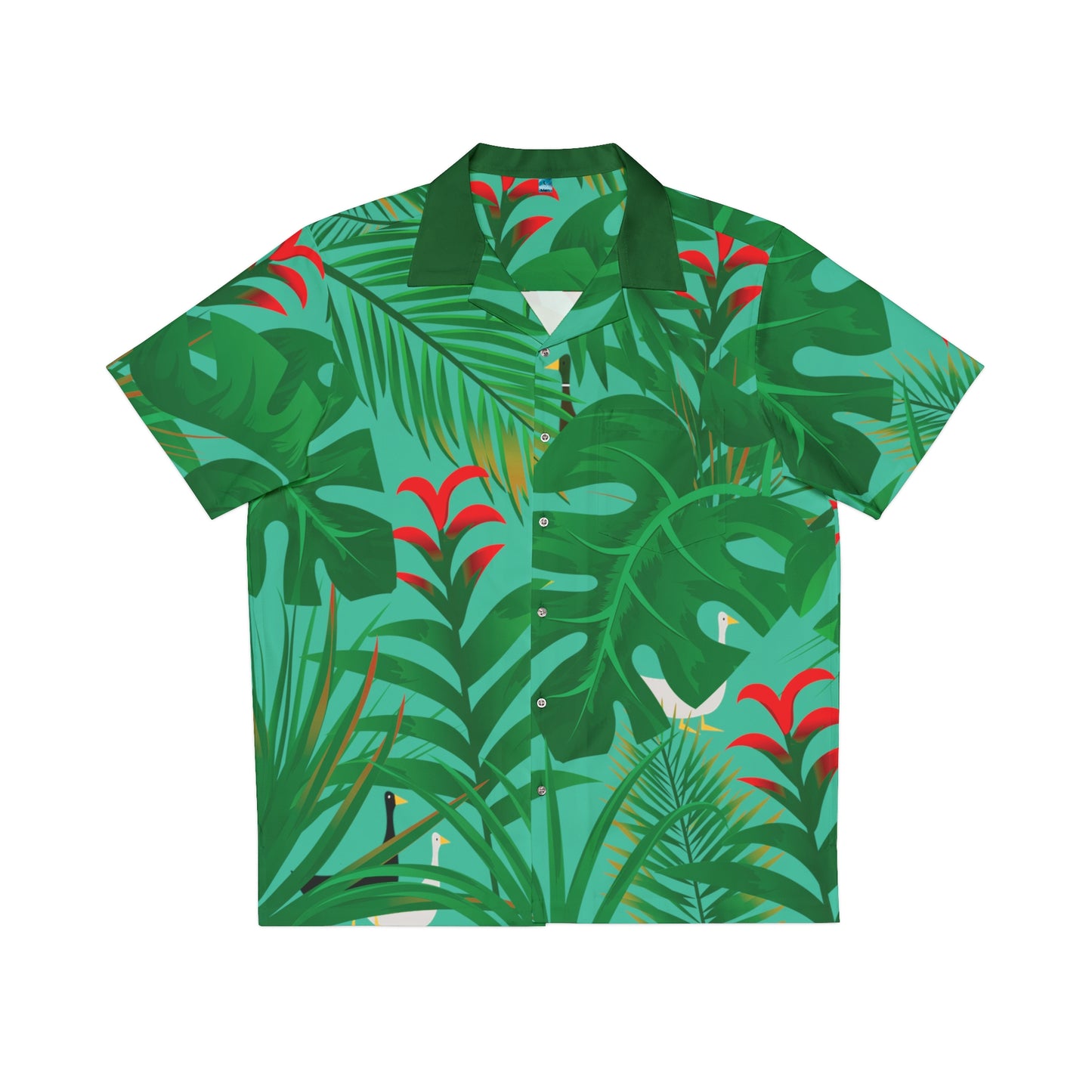 Tropical Hideaway - Turquoise 12d3ad - Men's Hawaiian Shirt