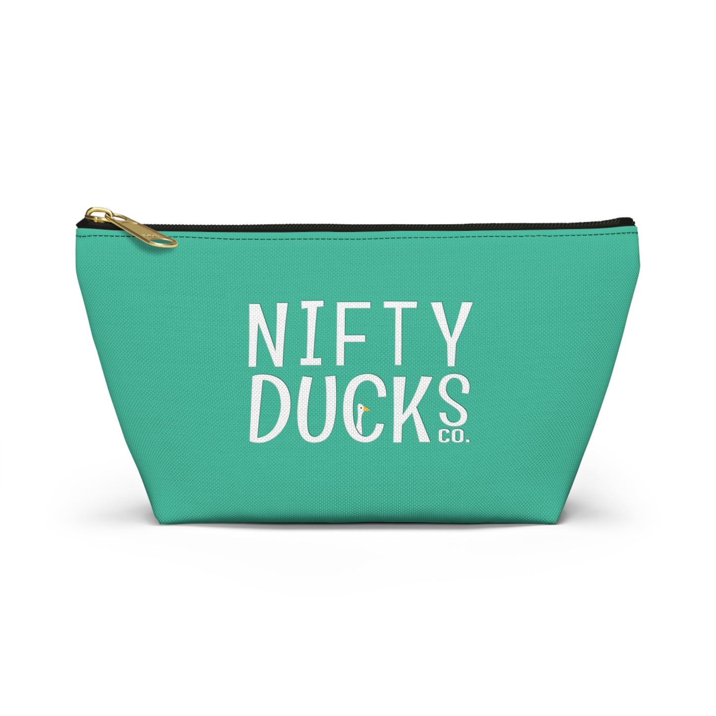 Ducks delivering some love - Logo - Turquoise 12d3ad - Accessory Pouch w T-bottom