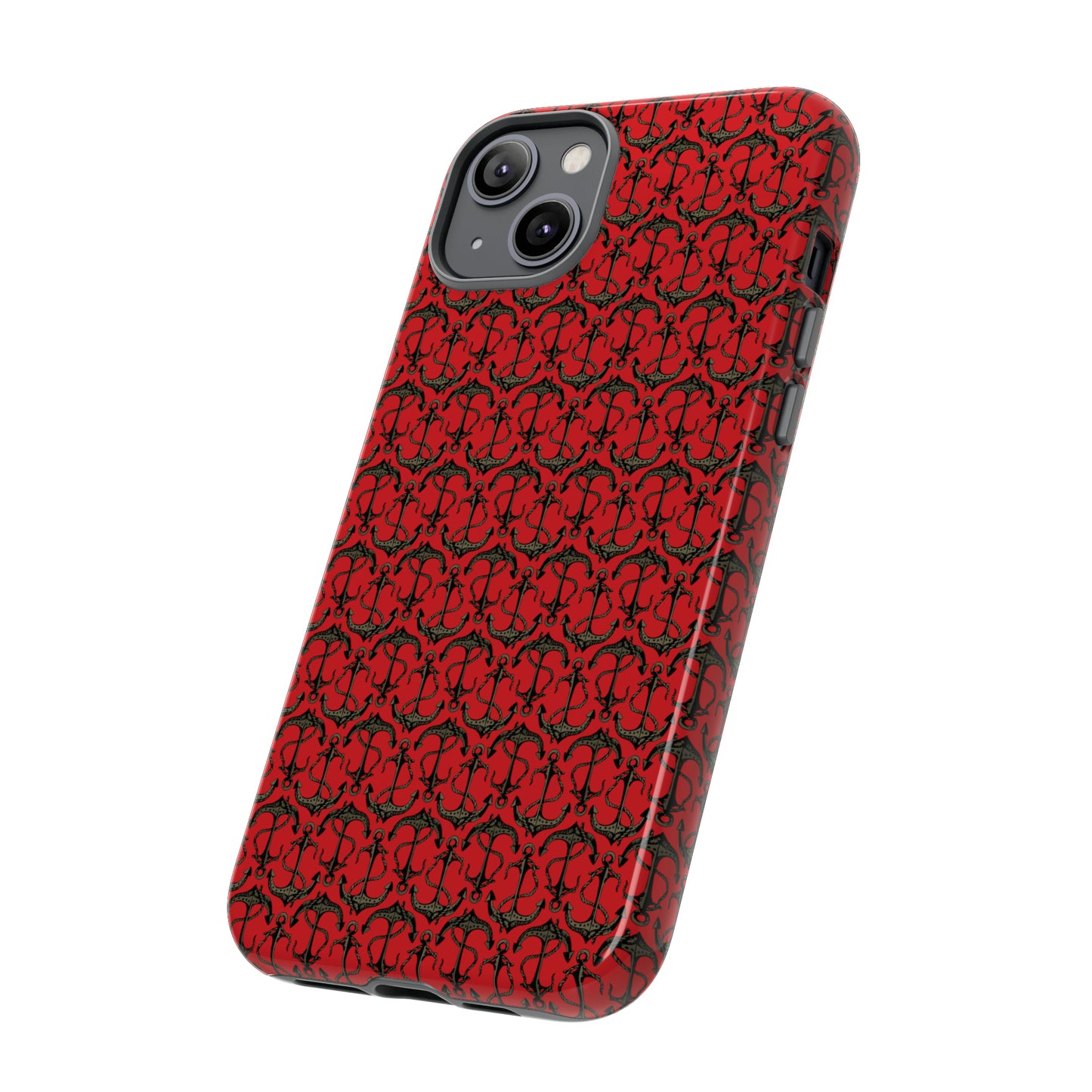 Anchors Away - Black Gray - Scarlet de0000 - Tough Cases