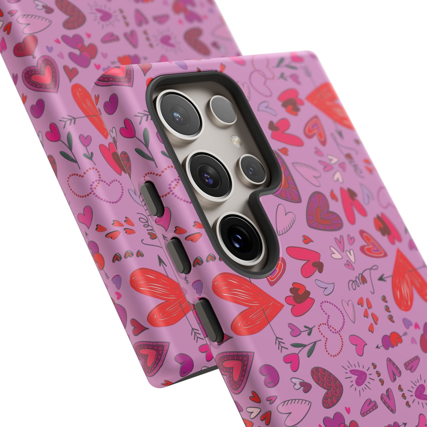 Heart Doodles - Fuschia Pink ff8eff - Tough Cases