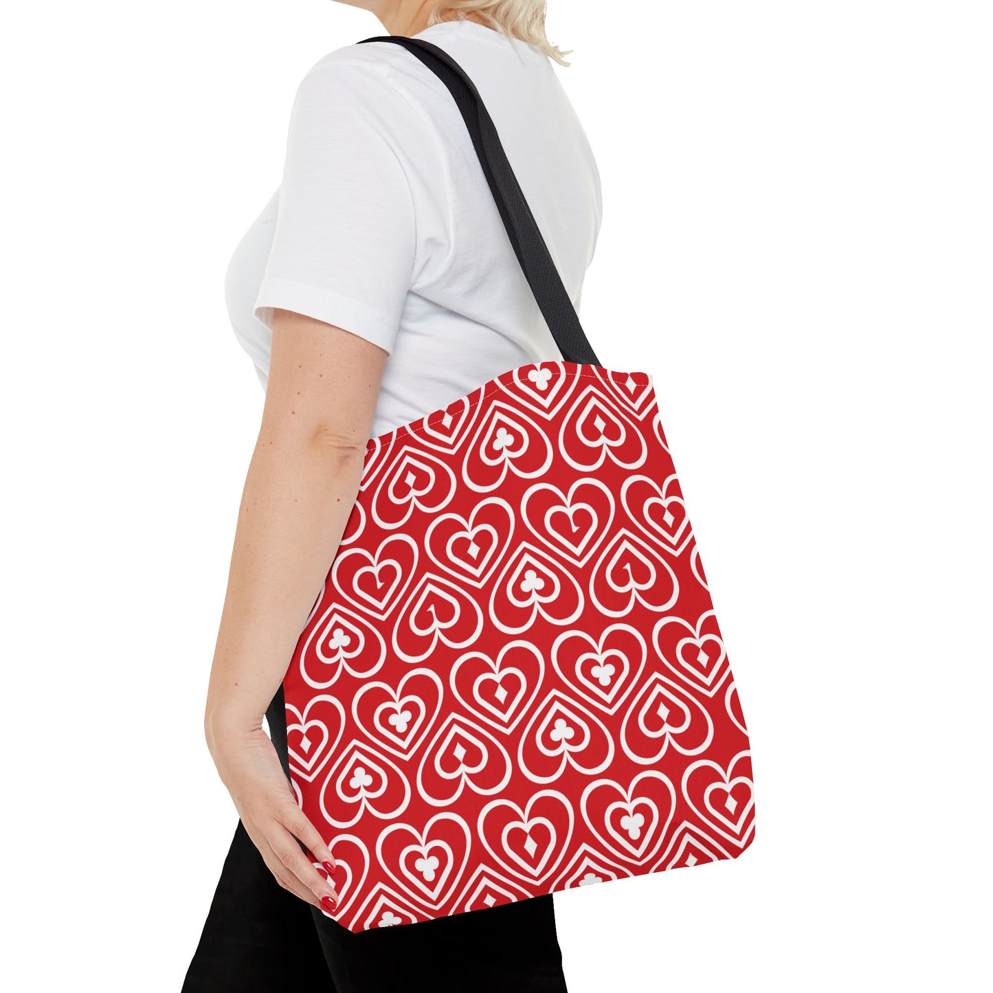 Ducks in the Deck - White - Scarlet de0000 - Tote Bag