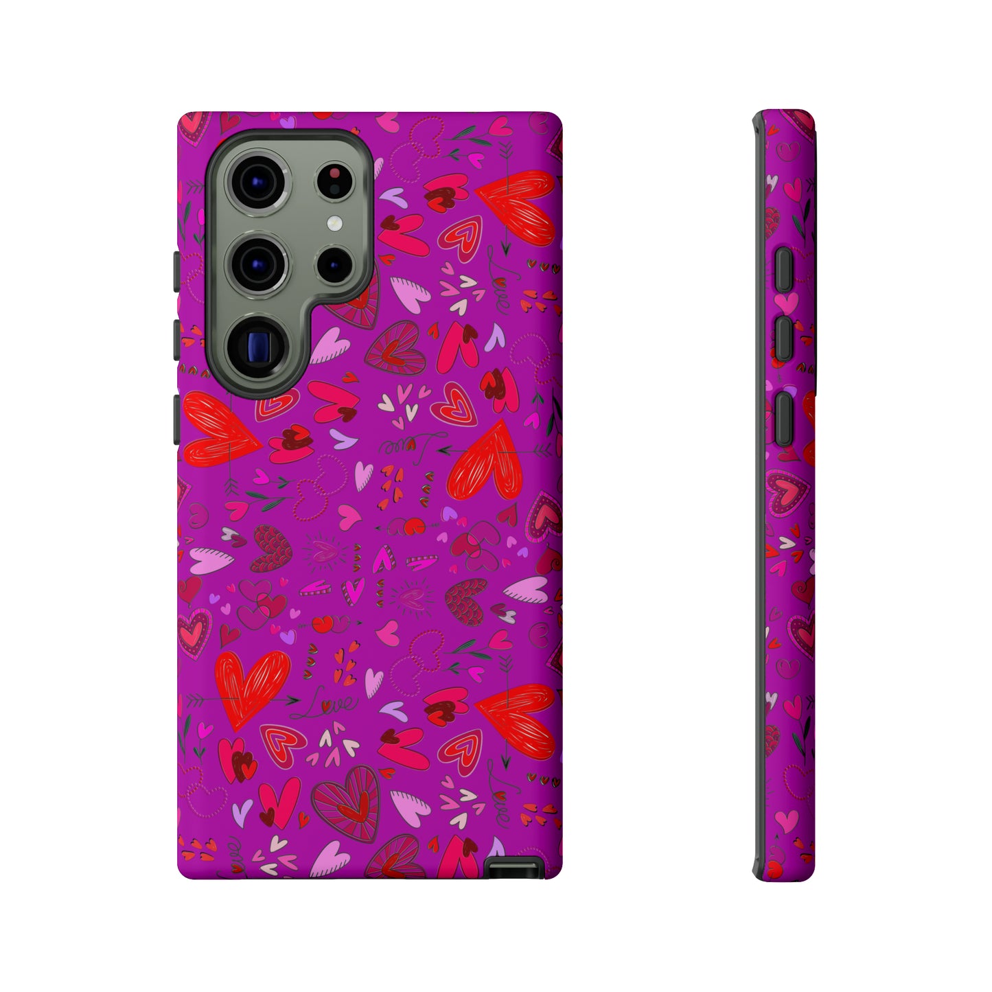 Heart Doodles - Deep Magenta B805AE - Tough Cases