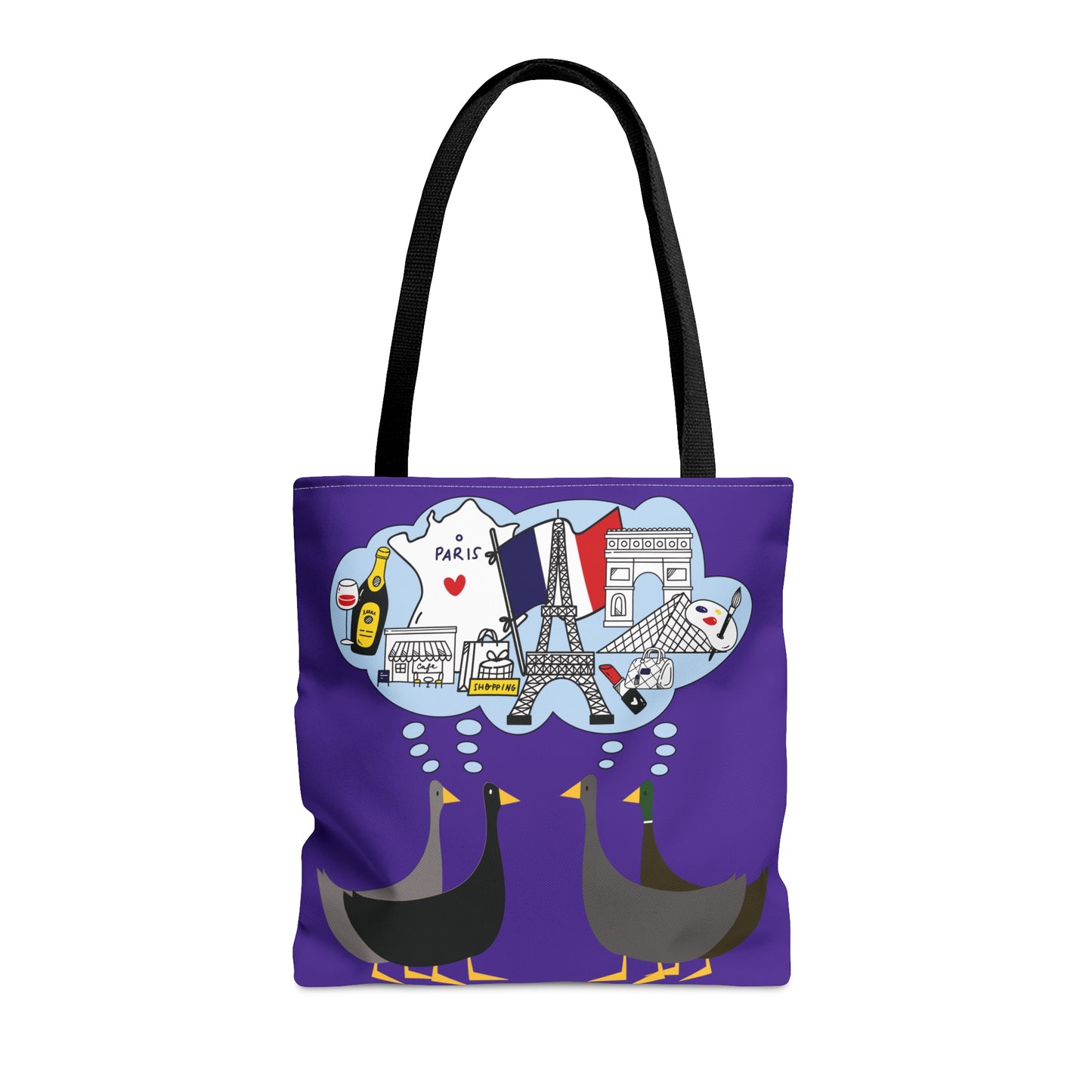 Ducks dreaming of Paris - Purple Heart 5412AB - Tote Bag