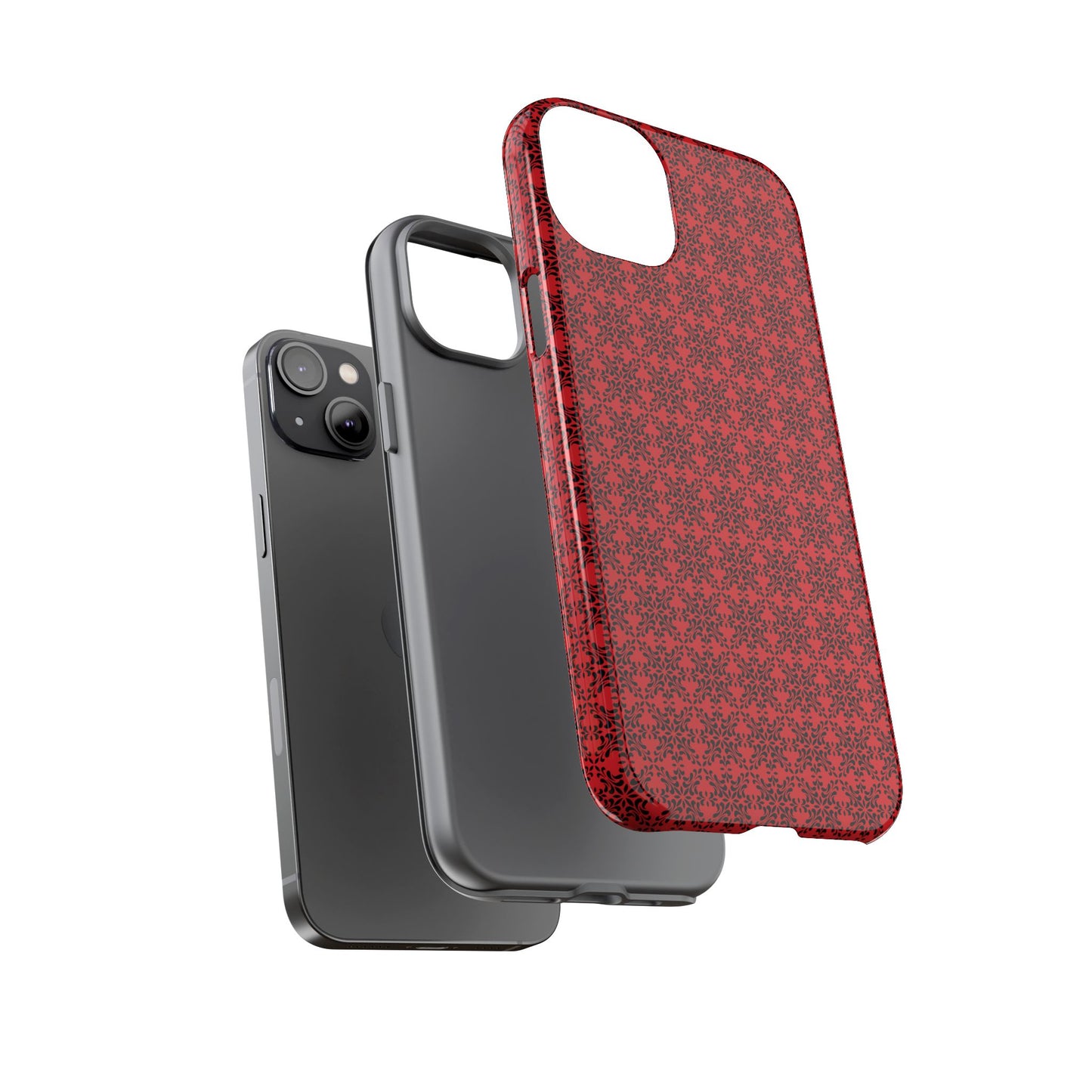 Vibrant Kaleidoscope - Black - Scarlet - Tough Cases