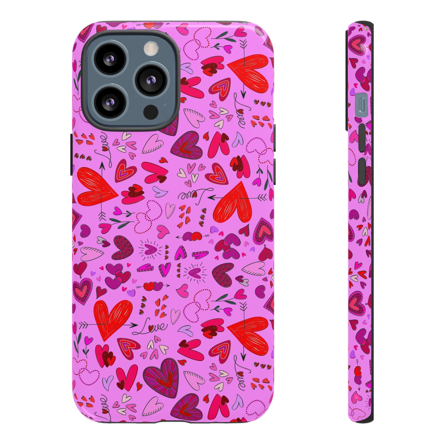 Heart Doodles - Fuschia Pink ff8eff - Tough Cases