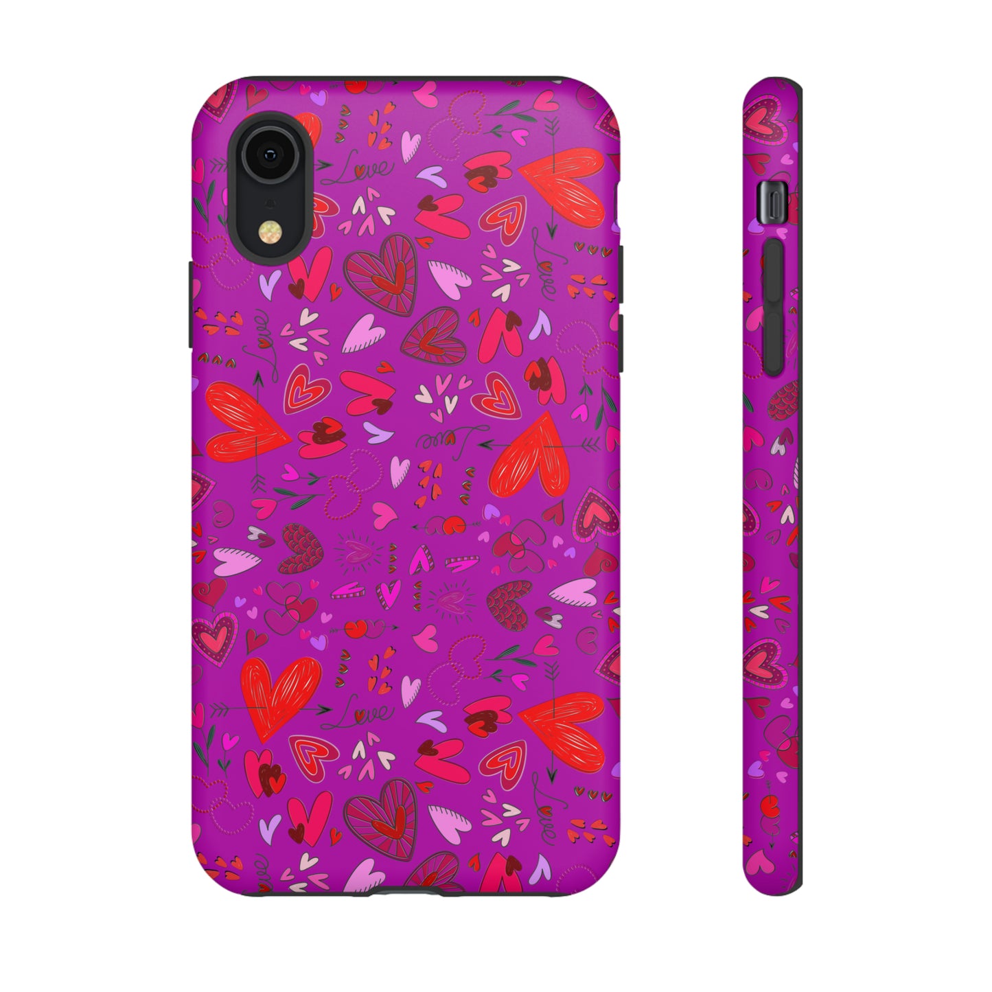 Heart Doodles - Deep Magenta B805AE - Tough Cases