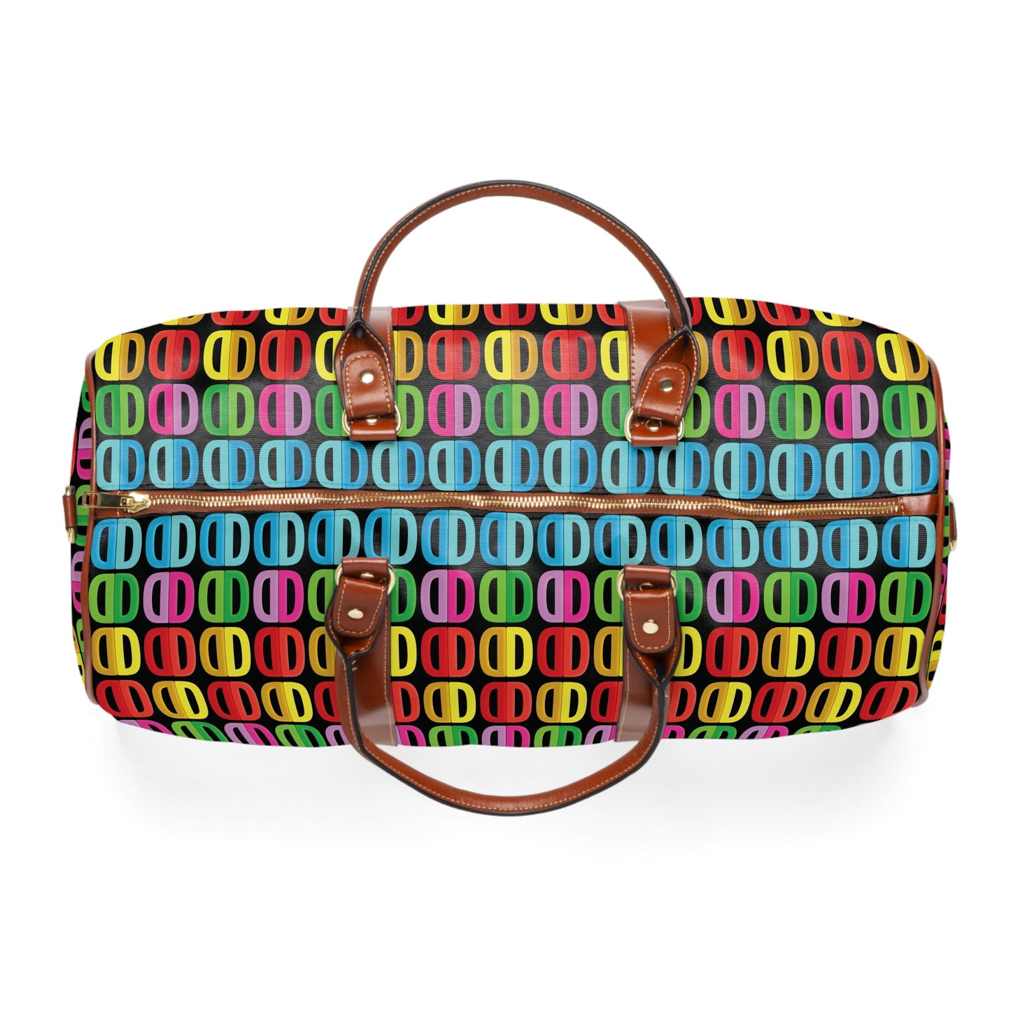 Letter Art - D - Black 000000 - Waterproof Travel Bag