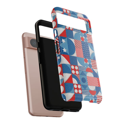 Red White and Blue Bold Pattern - BIG - Oil Paint Texture - Tough Cases