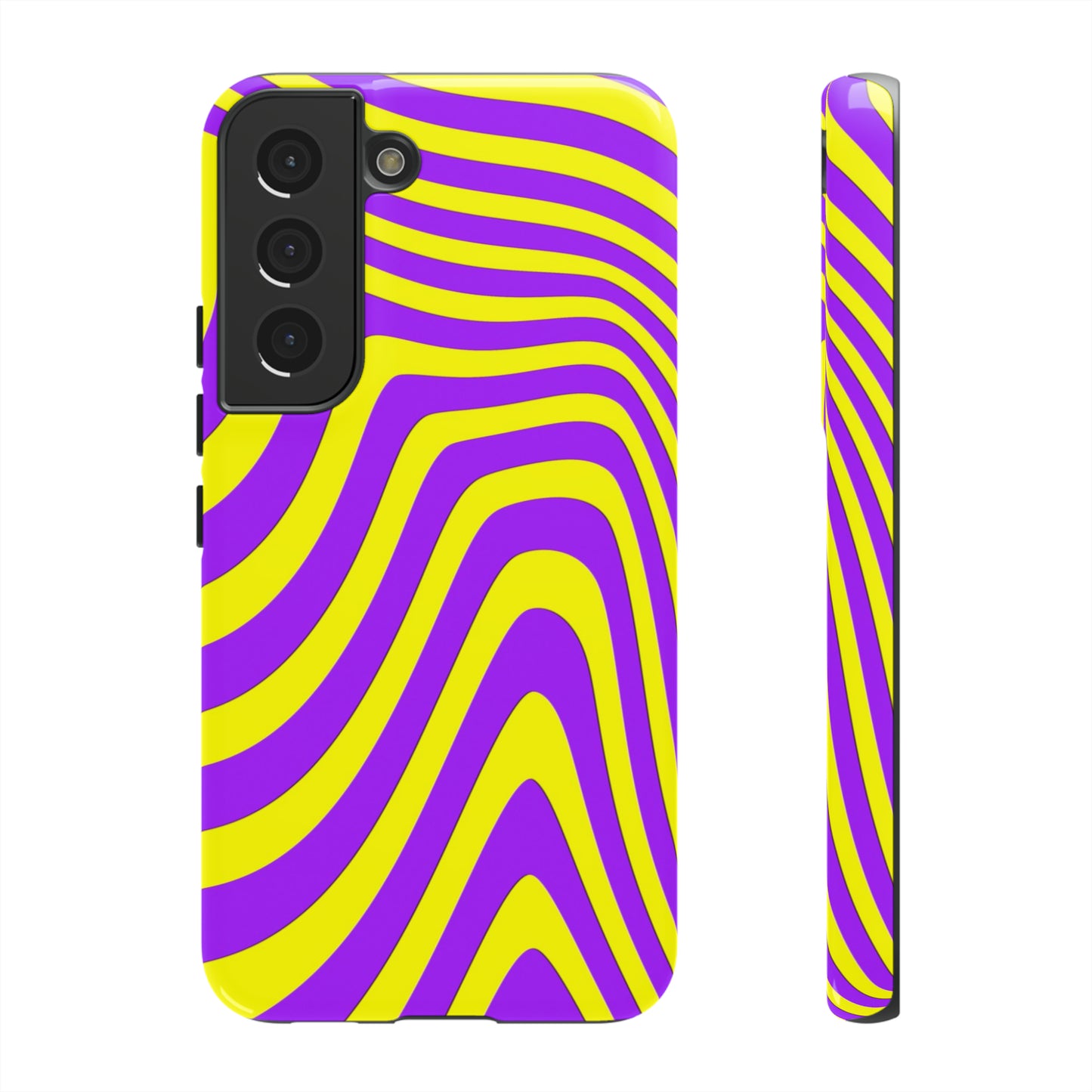 Retro wavy - yellow and purple - Tough Cases