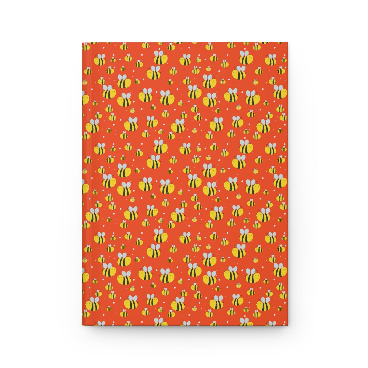 Lots of Bees - Orange fc4f15 - Hardcover Journal Matte