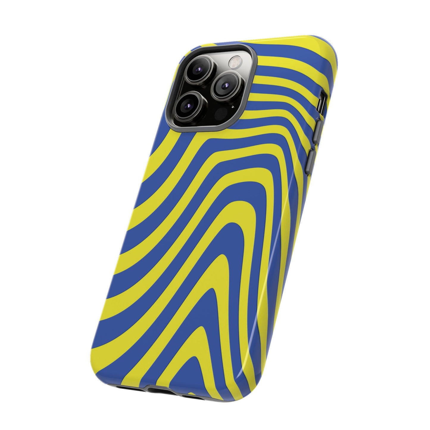 Retro wavy - yellow and blue - Tough Cases