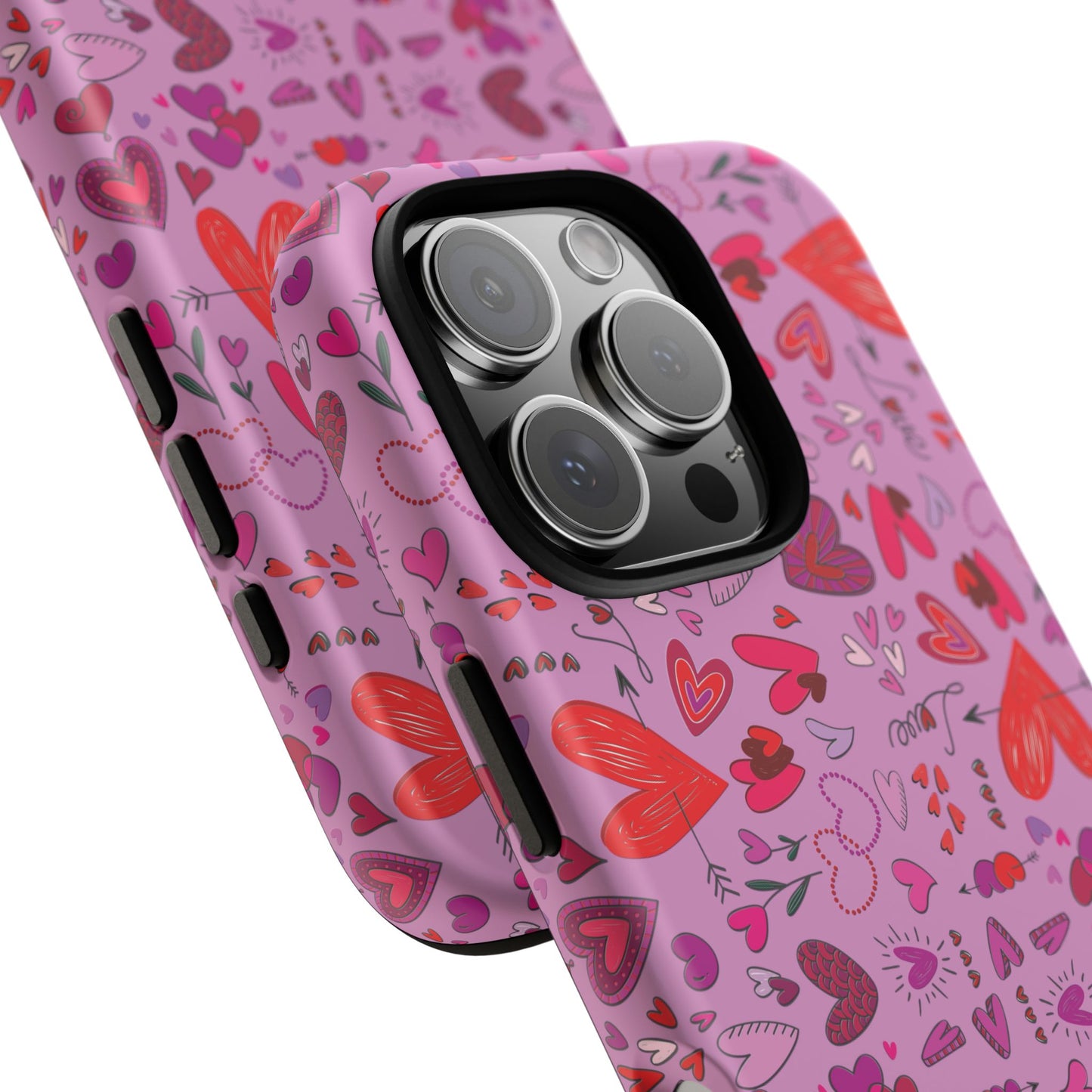 Heart Doodles - Fuschia Pink ff8eff - Tough Cases