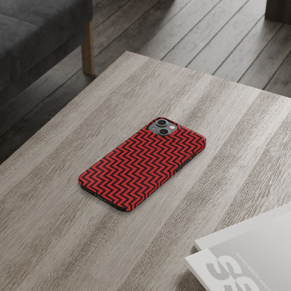 Zigs and Zags - Black - Scarlet - Slim Phone Cases