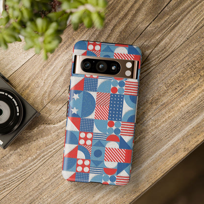 Red White and Blue Bold Pattern - BIG - Oil Paint Texture - Tough Cases