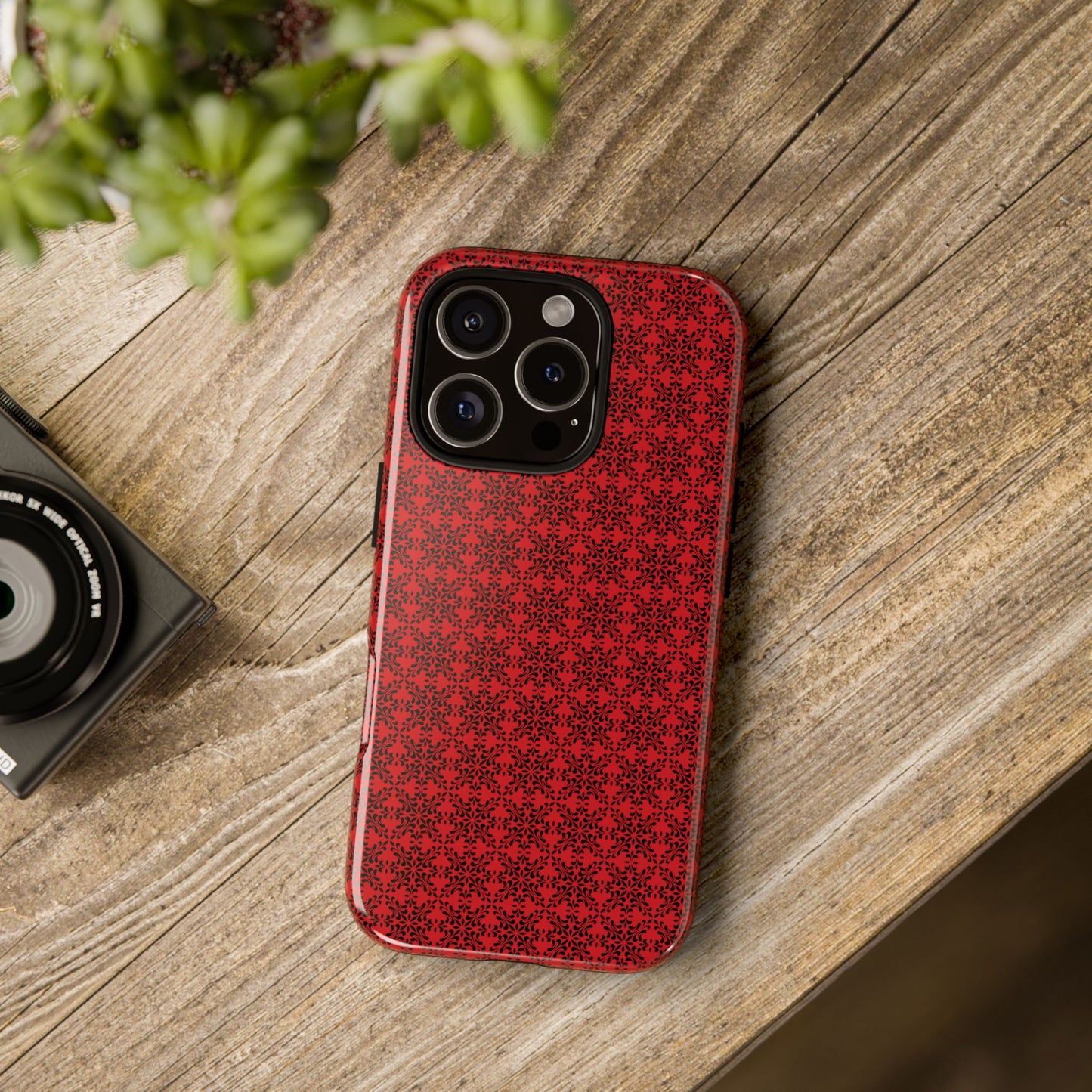 Vibrant Kaleidoscope - Black - Scarlet - Tough Cases