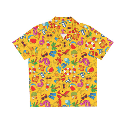 Summer Vibes - Gold Color ffcc00 - Men's Hawaiian Shirt