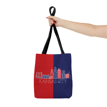 Kansas City - Red White and Blue City series - Logo - Tote Bag