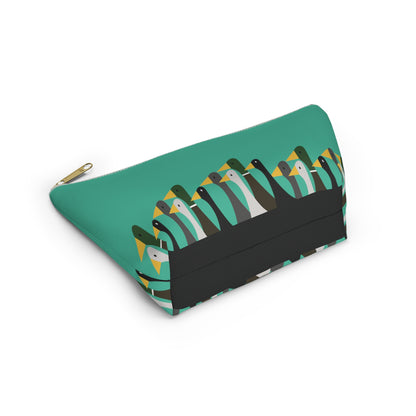 Marching ducks - Turquoise 12d3ad - Accessory Pouch w T-bottom