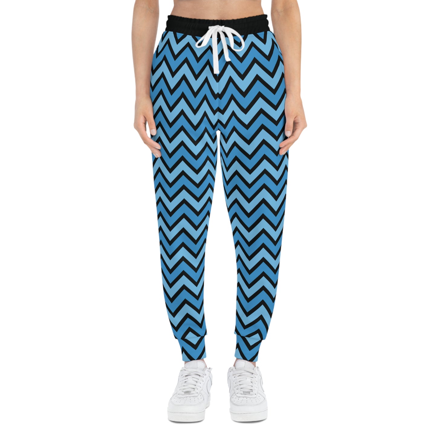 Blue Zig Zags on Black - Athletic Joggers