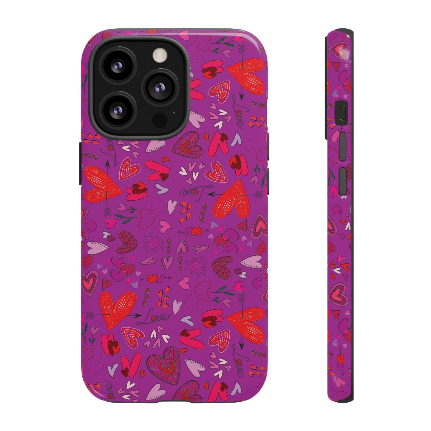 Heart Doodles - Deep Magenta B805AE - Tough Cases