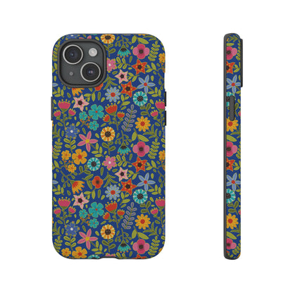 Playful Spring flowers - blue - Tough Cases