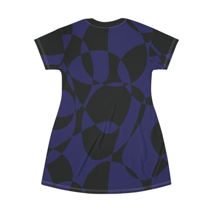 Sapphire Swirl - Black - T-Shirt Dress