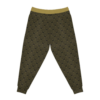 Art Deco 10 - Black 000000 Gold b29b4d - Athletic Joggers