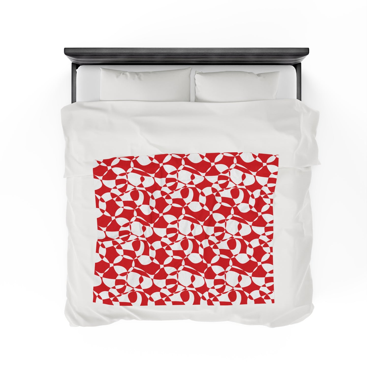 Scarlet Symphony - White - Velveteen Plush Blanket