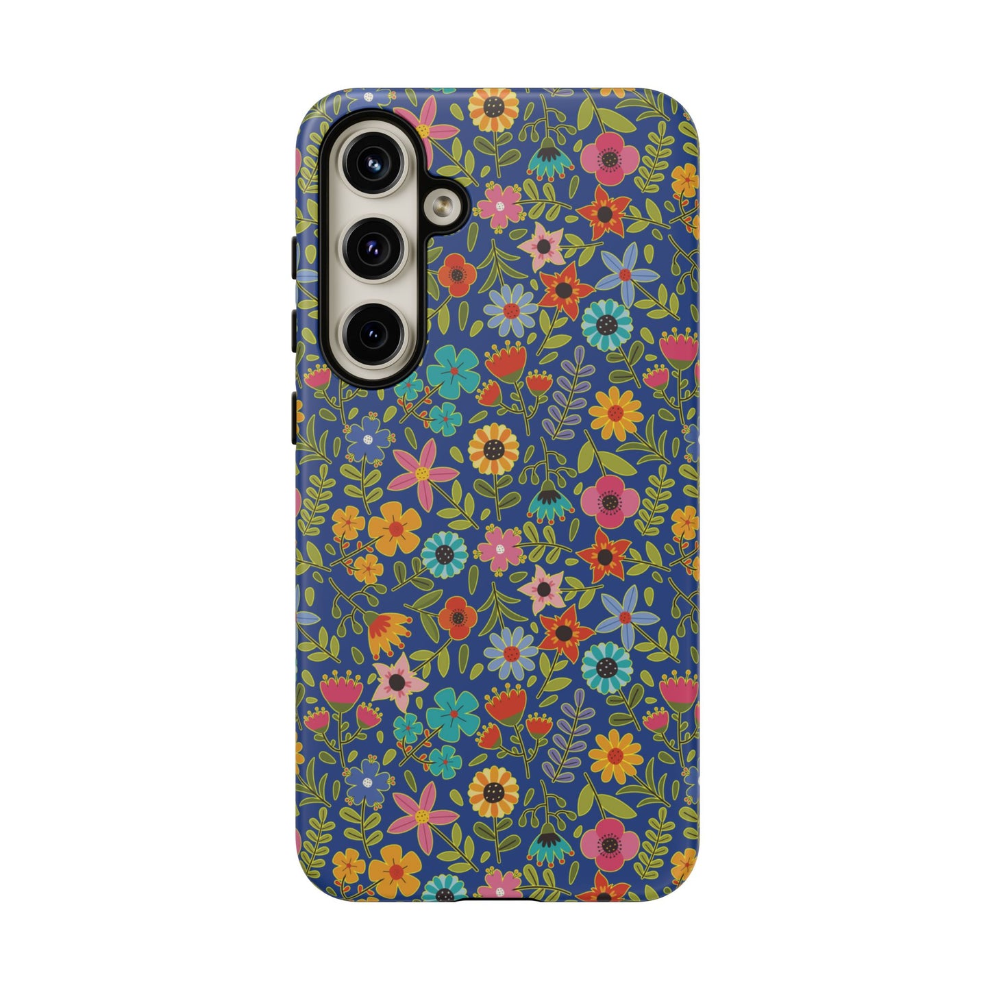 Playful Spring flowers - blue - Tough Cases