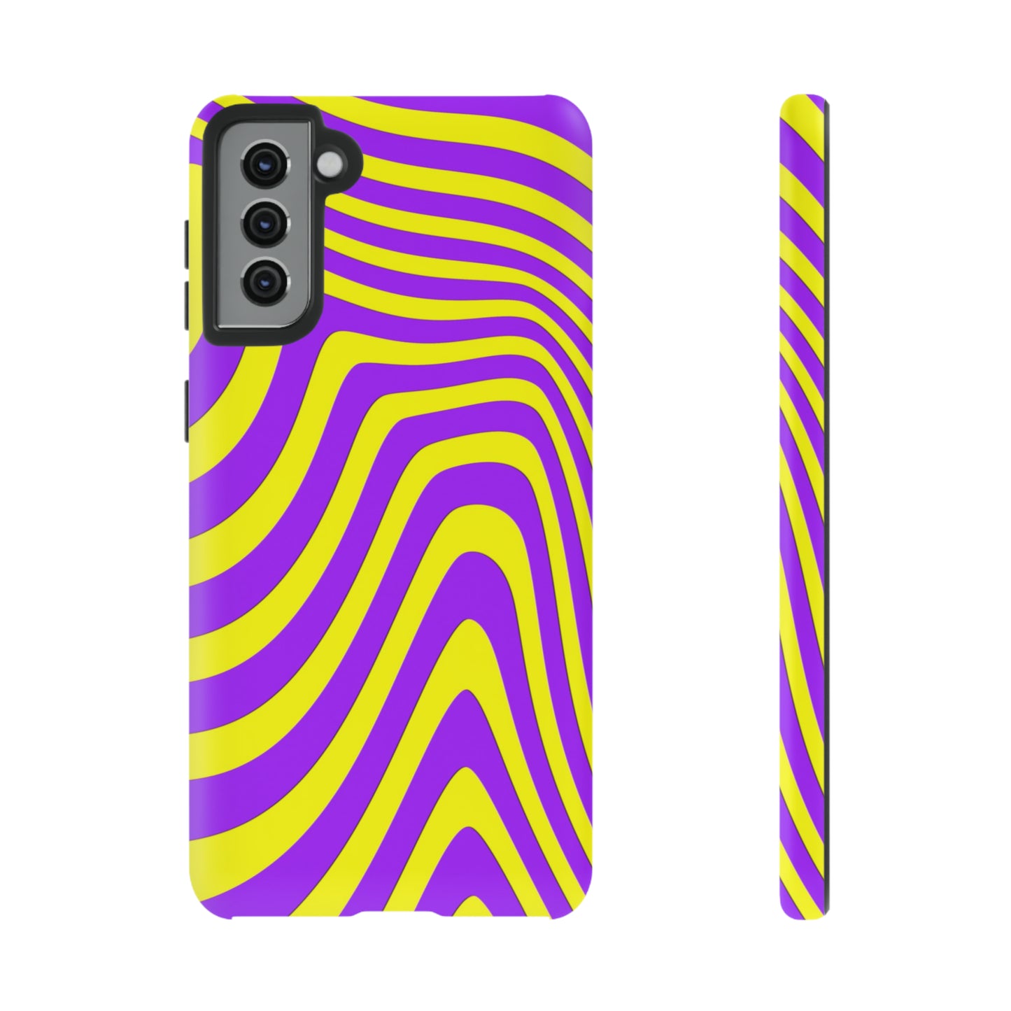 Retro wavy - yellow and purple - Tough Cases