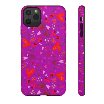 Heart Doodles - Deep Magenta B805AE - Tough Cases