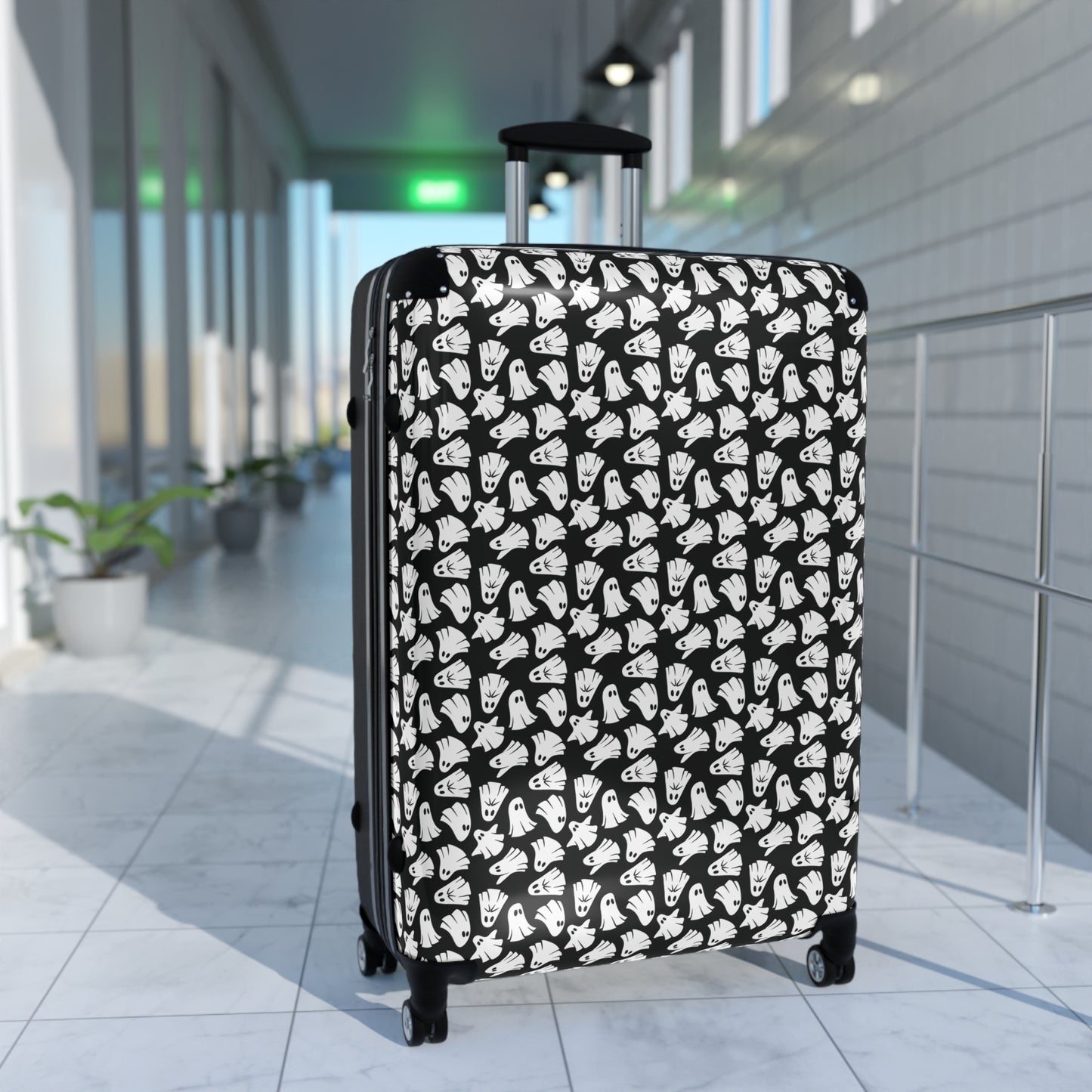 Boo - Ghosts - Halloween - Black 000000 - Suitcase