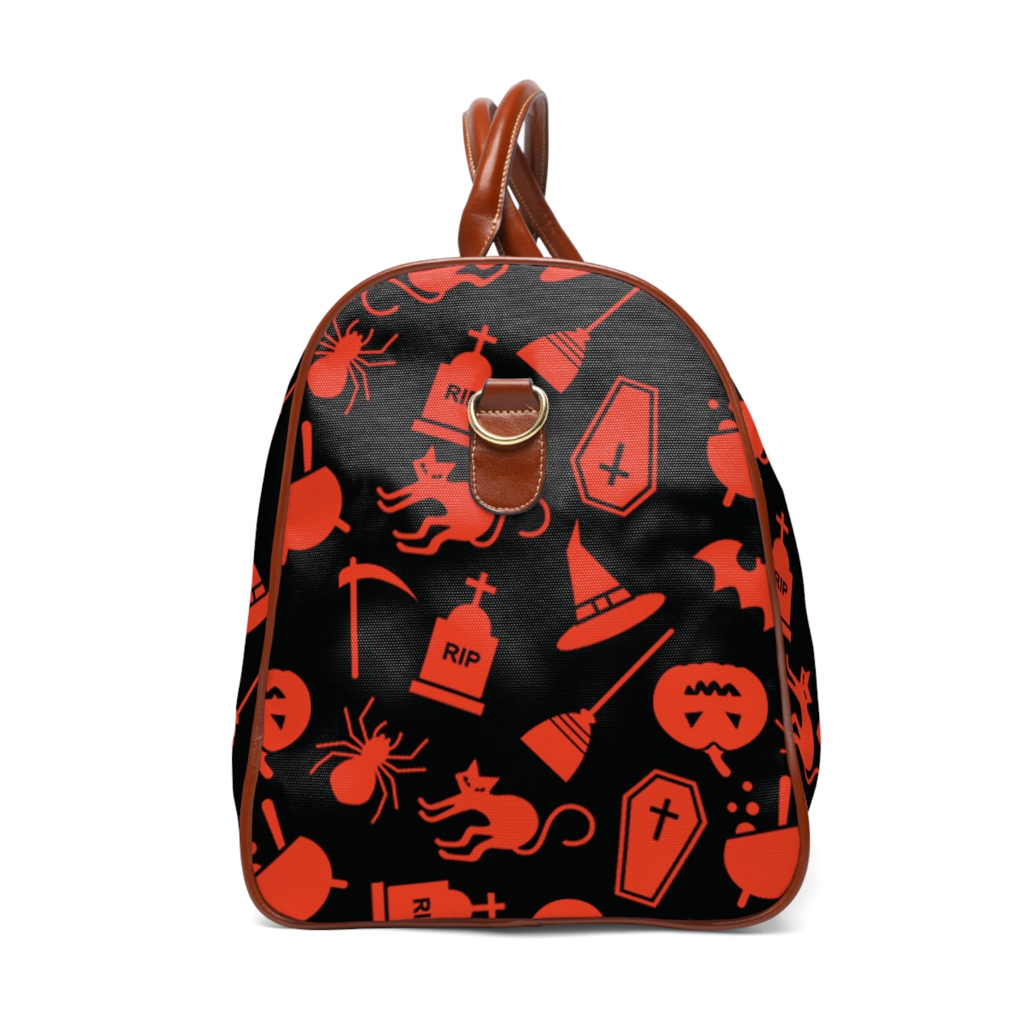 Halloween Scaries - Big - Orange - Black 000000 - Waterproof Travel Bag