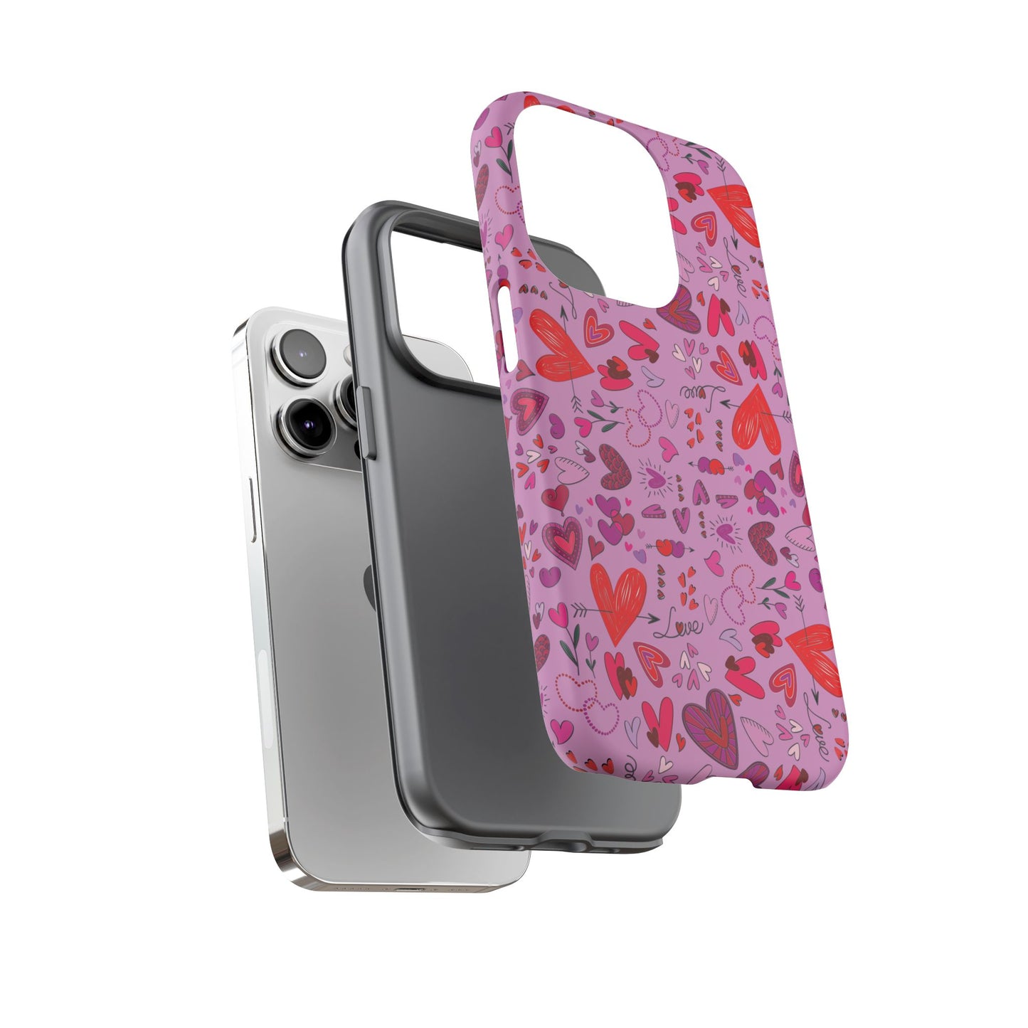 Heart Doodles - Fuschia Pink ff8eff - Tough Cases