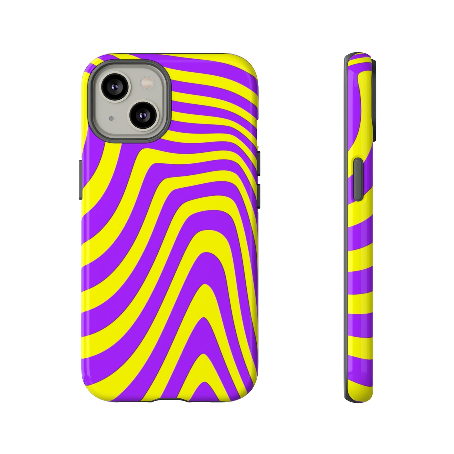 Retro wavy - yellow and purple - Tough Cases