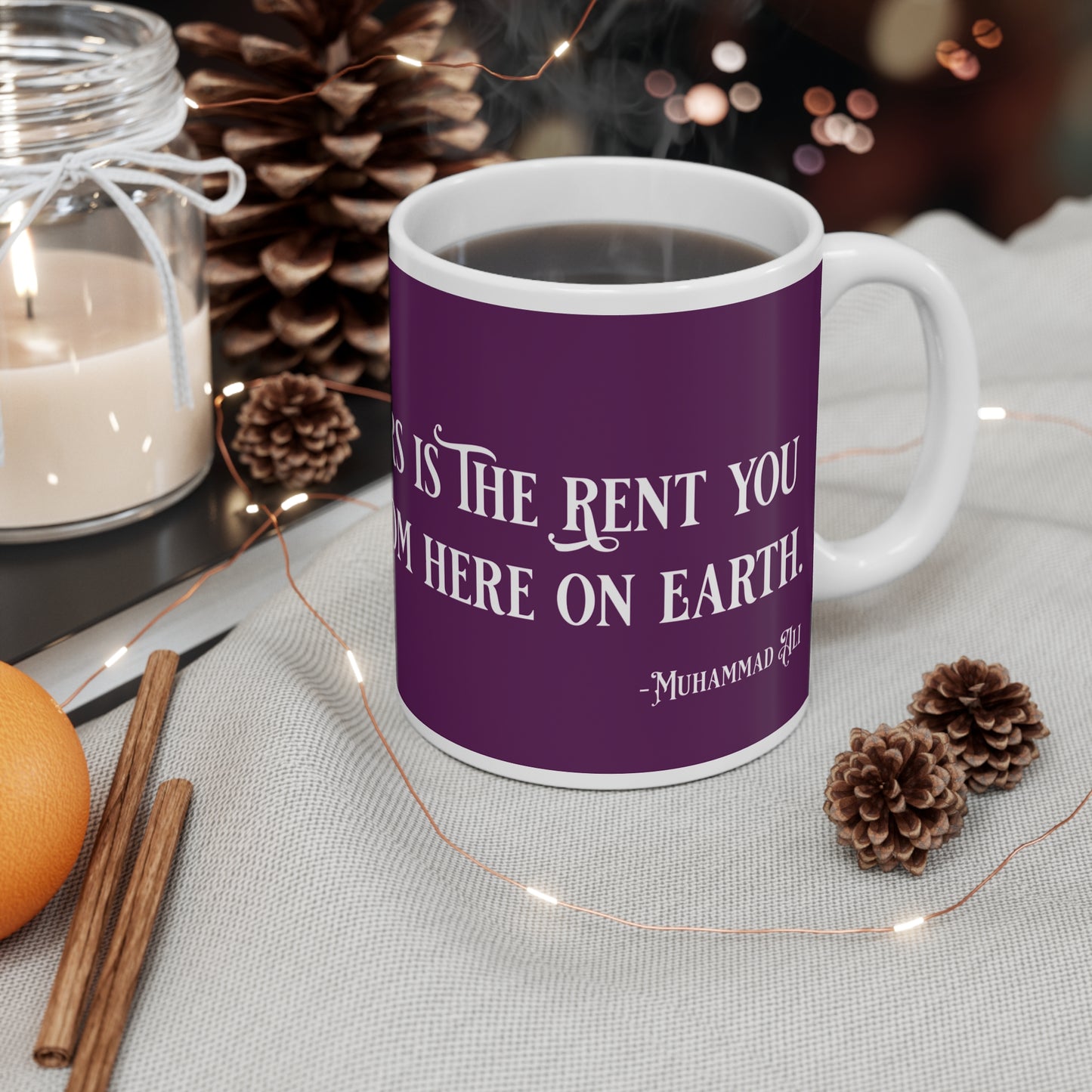 Service to others is the rent you pay for your room here on earth - Imperial Purple 590058 - Mug 11oz