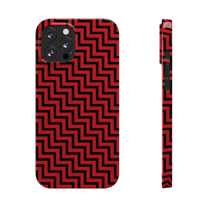 Zigs and Zags - Black - Scarlet - Slim Phone Cases