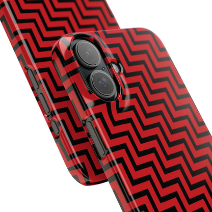 Zigs and Zags - Black - Scarlet - Slim Phone Cases